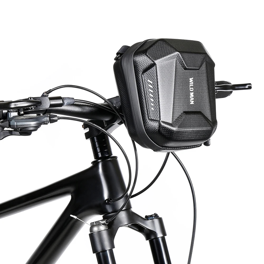 WILD MAN Front Tube Cycling Bag Multifunctional Bike Hard Shell Phone Case Large Capacity Reflective Pattern Bicycle Assessoires