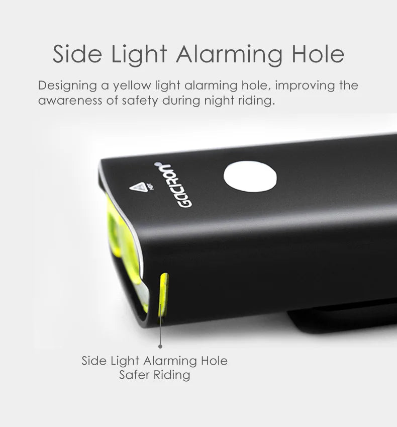 GACIRON 400-800LM Bicycle Headlight Bike Front Light with Wire Remote Switch IPX6 Waterproof Chargeable Pro Contest Flashlight