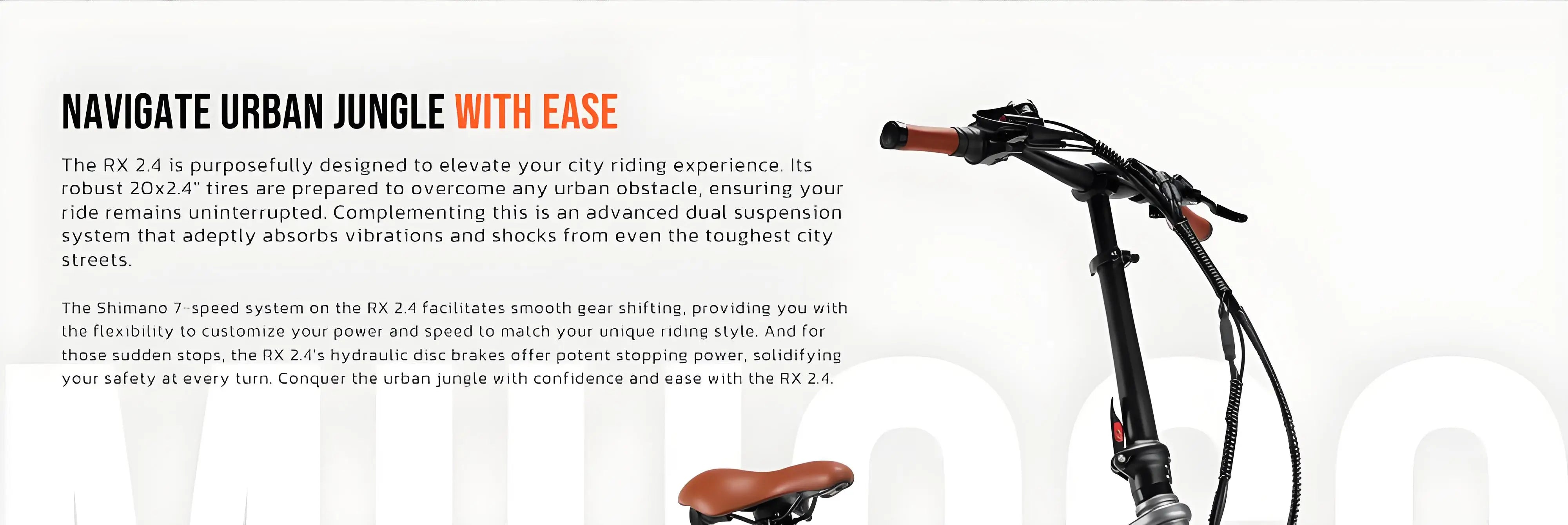 MIHOGO RX 2.4 Adult Electric Bicycle, 500W city ebike, 48V 12.8AH E-bike, 20-Fat Tire Foldable Electric Bike