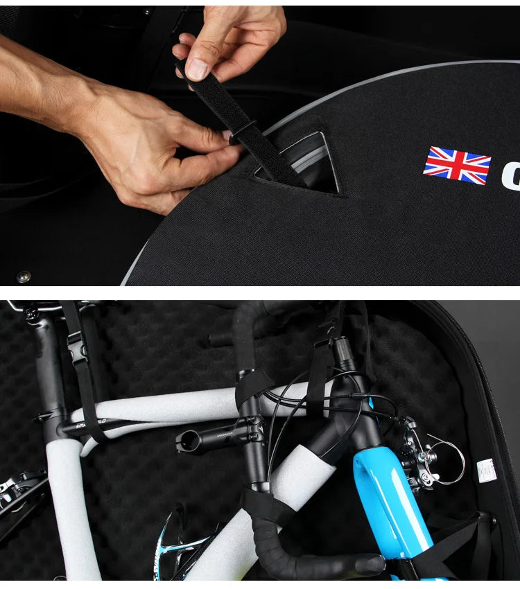 NOOYAH Bike Travel Case Bicycle Transport Bag EVA Case MTB Road Bike Accessories Hardshell Round Trip Suitcase Bike Travel Tools