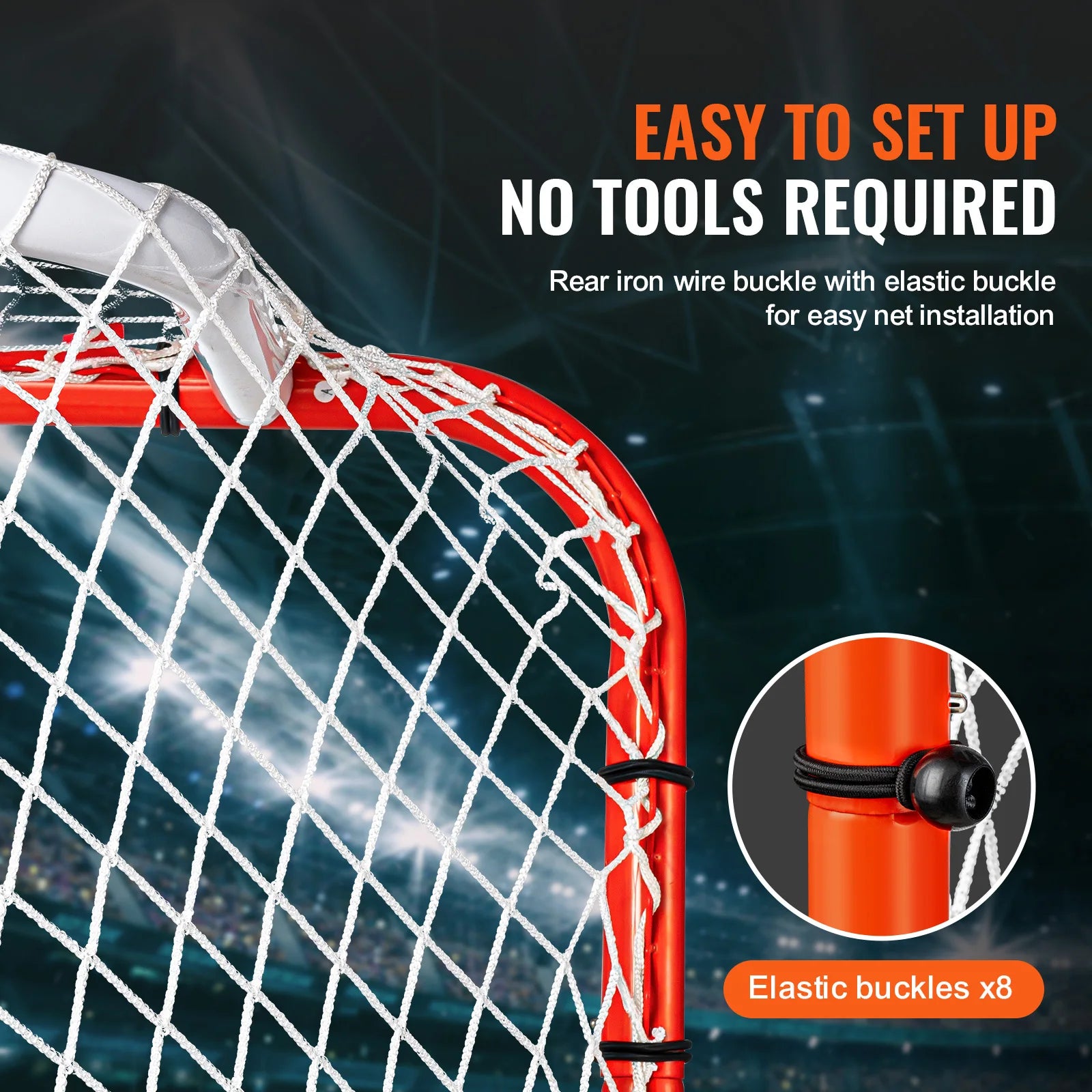 VEVOR Street Hockey Net, Indoor Outdoor Steel Hockey Goal, Official Regulation Hockey Training Goal Set, Portable Hockey Goal