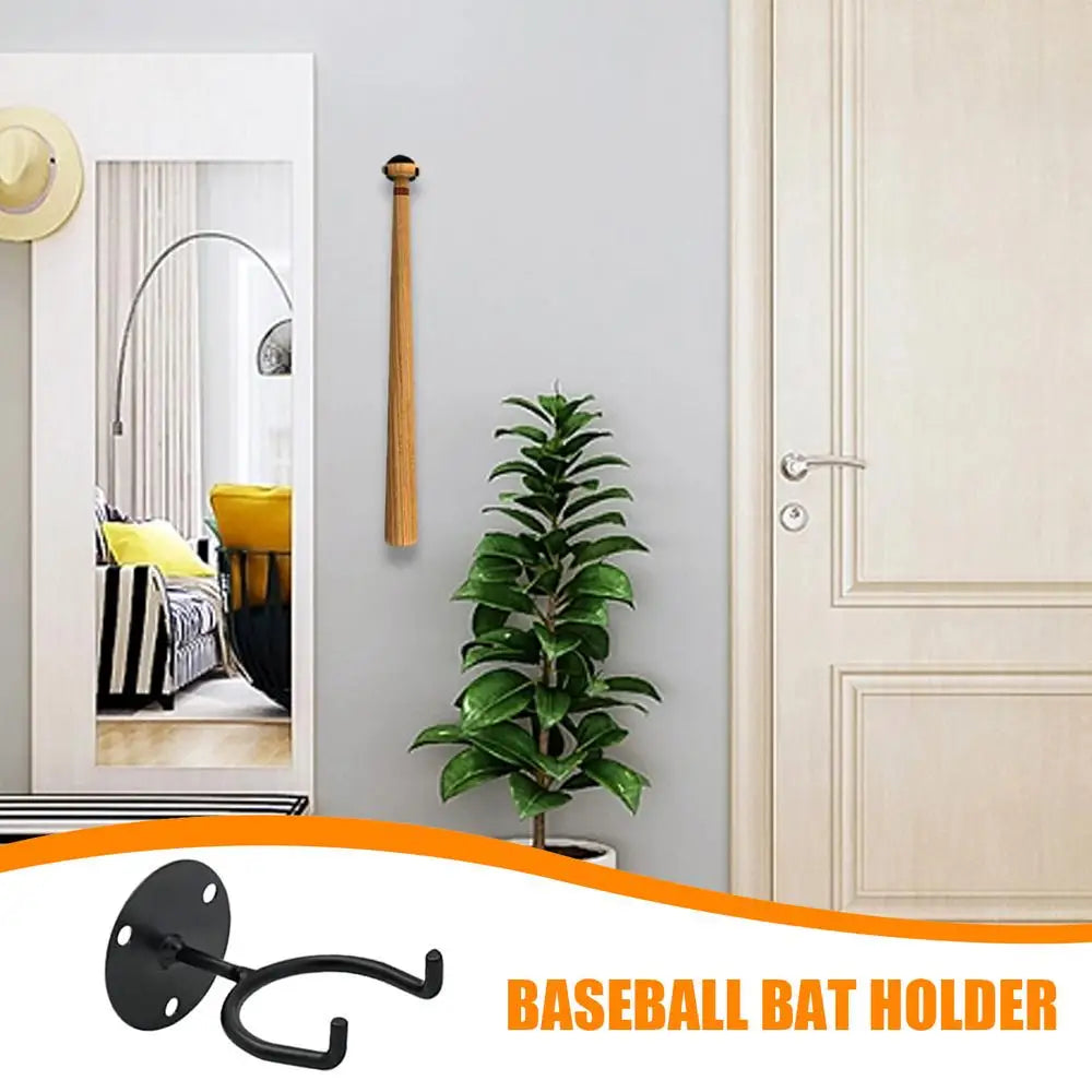 Baseball Bat Holder High-Strength Baseball Bat Holder Wall Mount Display Space-Saving And Multifunctional Metal Storage Rack For