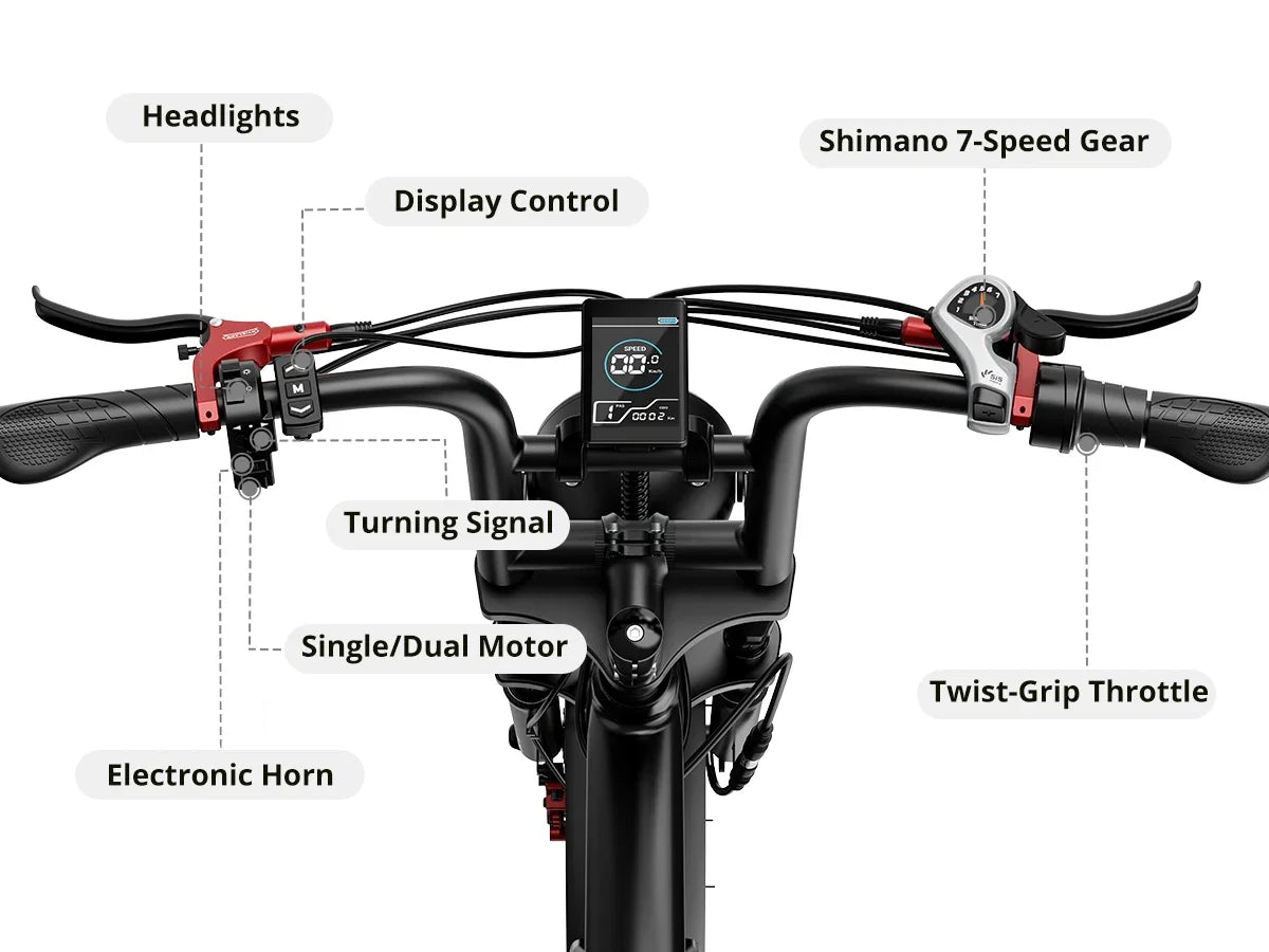 EBIKE S8 Adult Electric Bicycle Men2000W Dual Electric Motor Bicycle 48V 25AH Battery 20