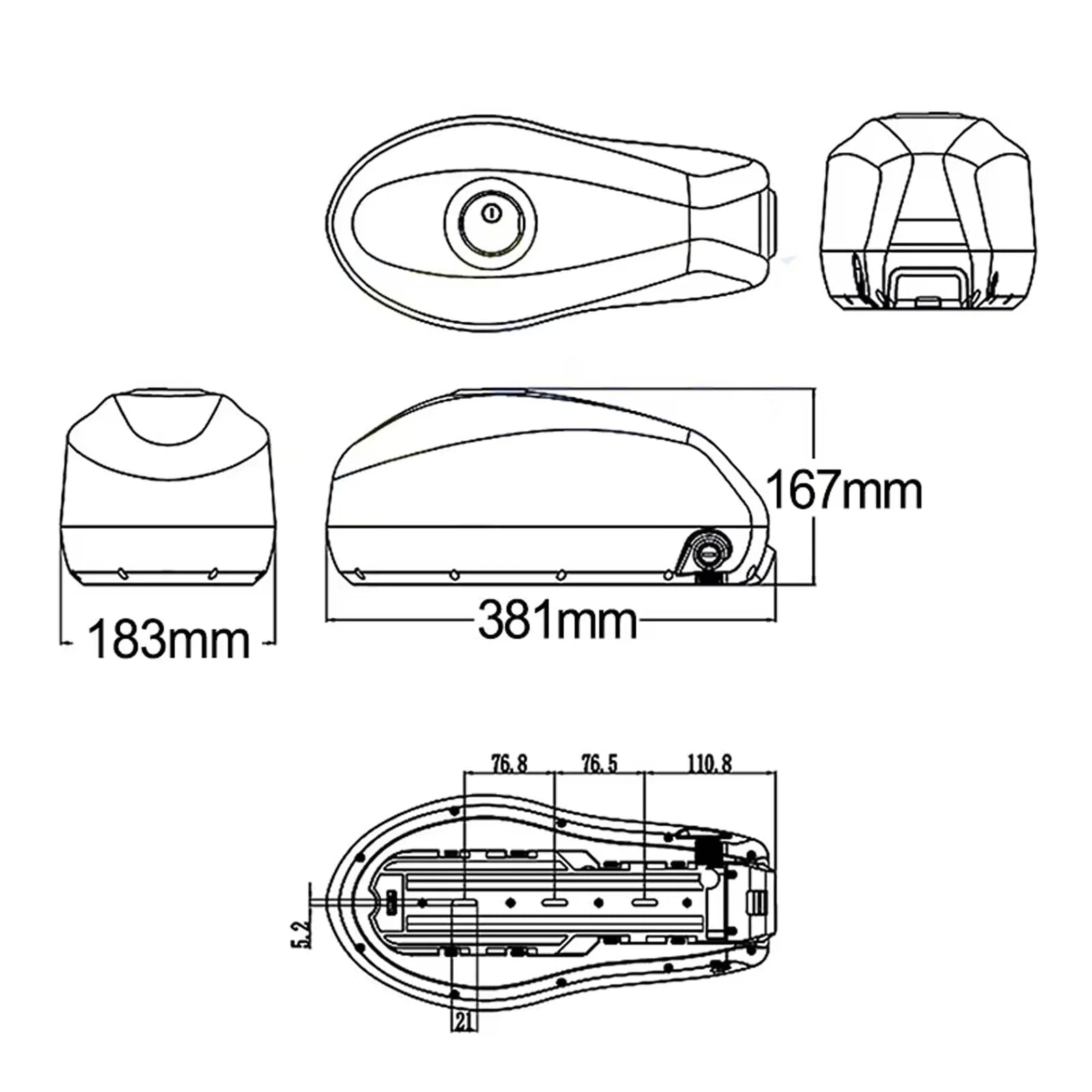 52V 48V 36V60V 72V Ebike Battery Downtube Original 21700 Lithium Battery For Electric Bicycle 350W 500W 750W 1000W 1500W 2000W