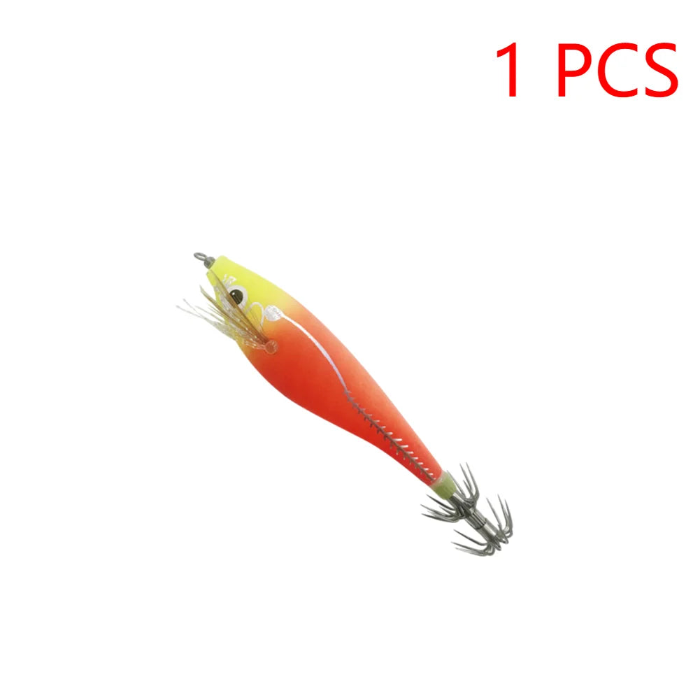 1-3Pcs 110mm 10.5g Fluorescent Fishing Lure Built-In Bead Luminous Jigging Bait Glow In Dark Artificial Squid Hook Jigs Tackle