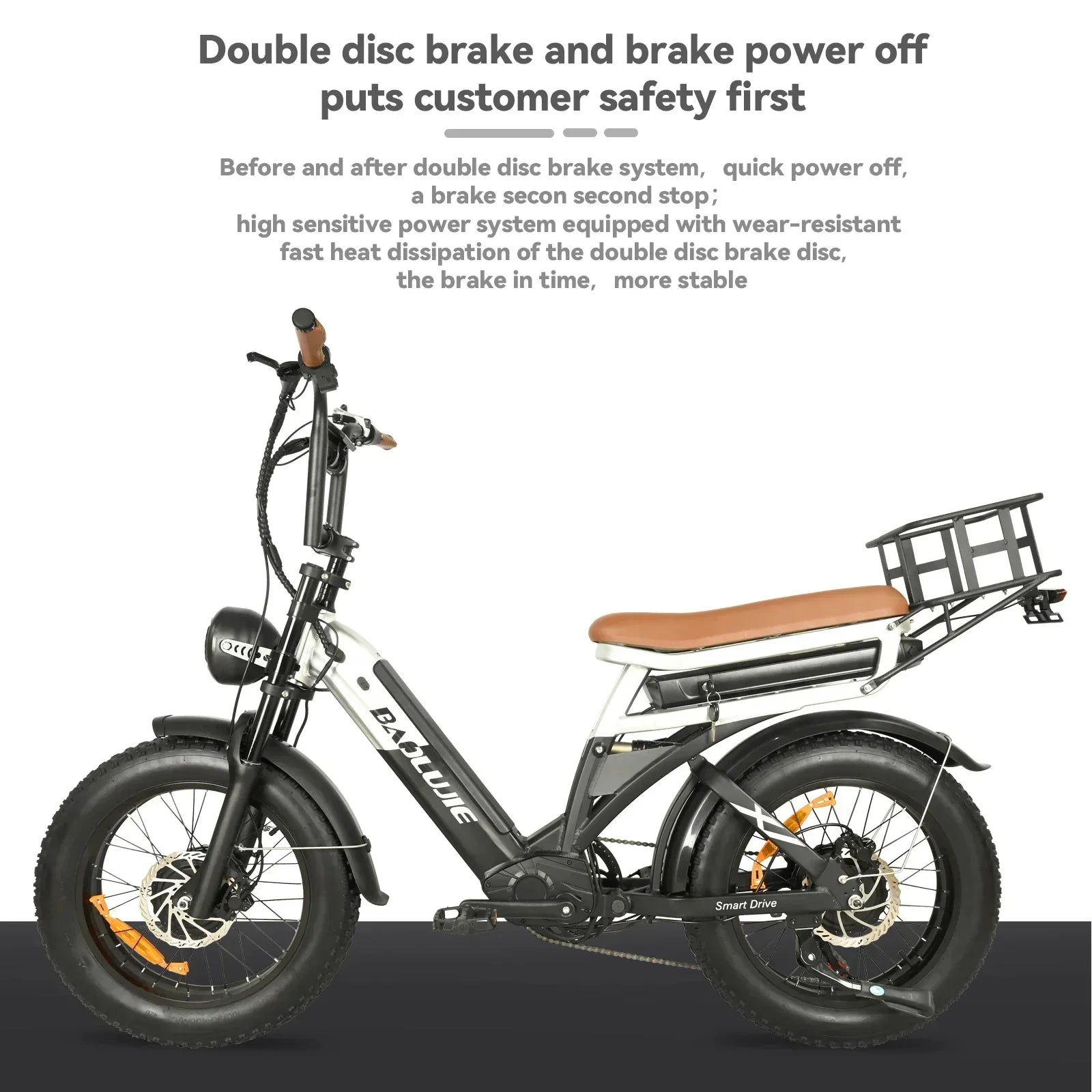 Electric bicycle BAOLUJIE 2000W  48V 30AH battery adult Electric bike 20-inch tire Multi functional all terrain E-bike