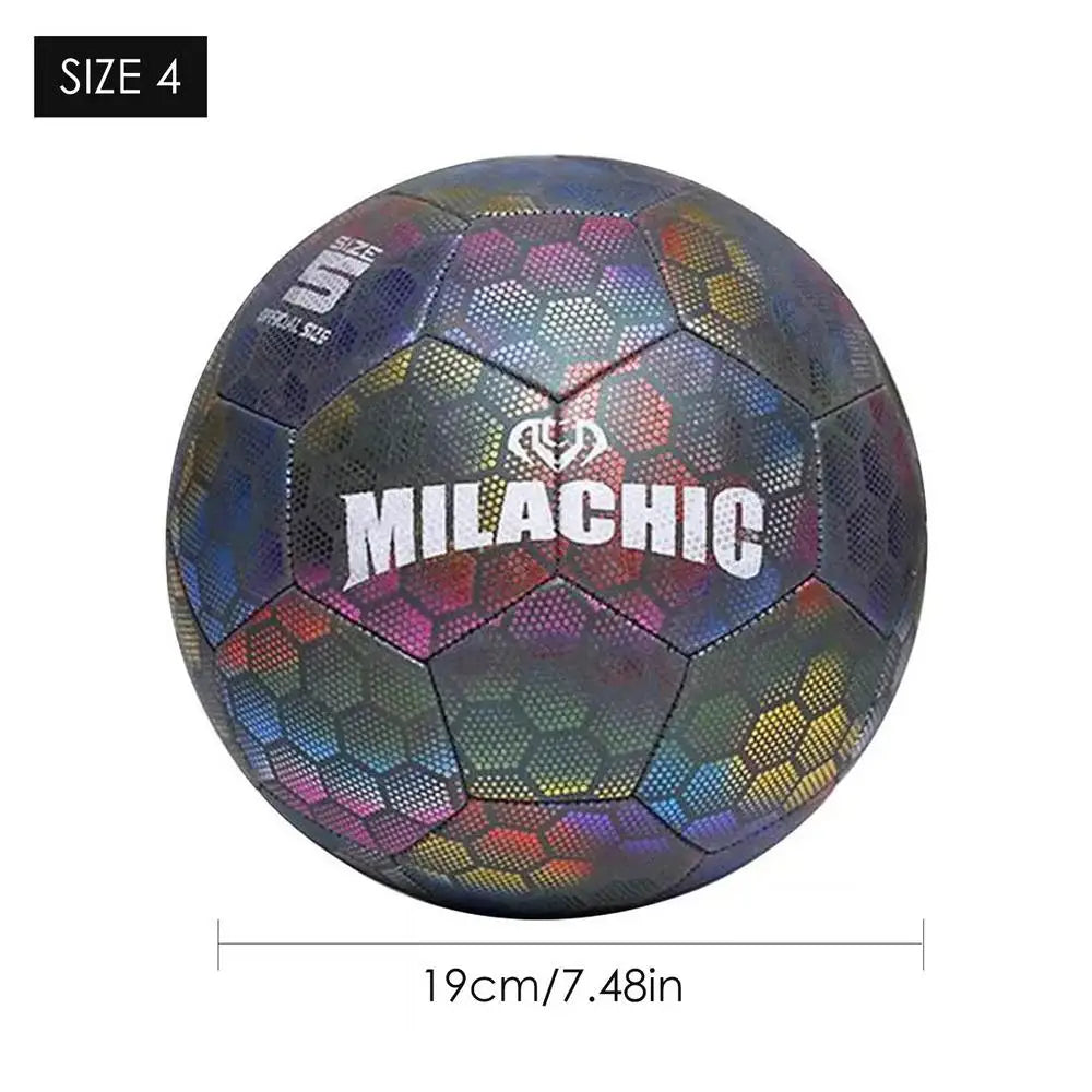 Reflective Soccer Ball Luminous Footballs Night Glowing Soccer 4/5 Ball Light Up Training Football Match Ball For Kids Children