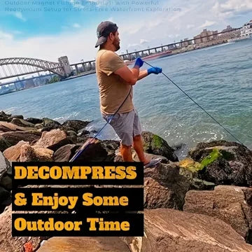 Grtard Fishing Magnet Kit with 1000LBS(453kg) Excellent Magnet, Double Sided Neodymium Magnet Fishing Kit with 20m (65 Foot) Dur