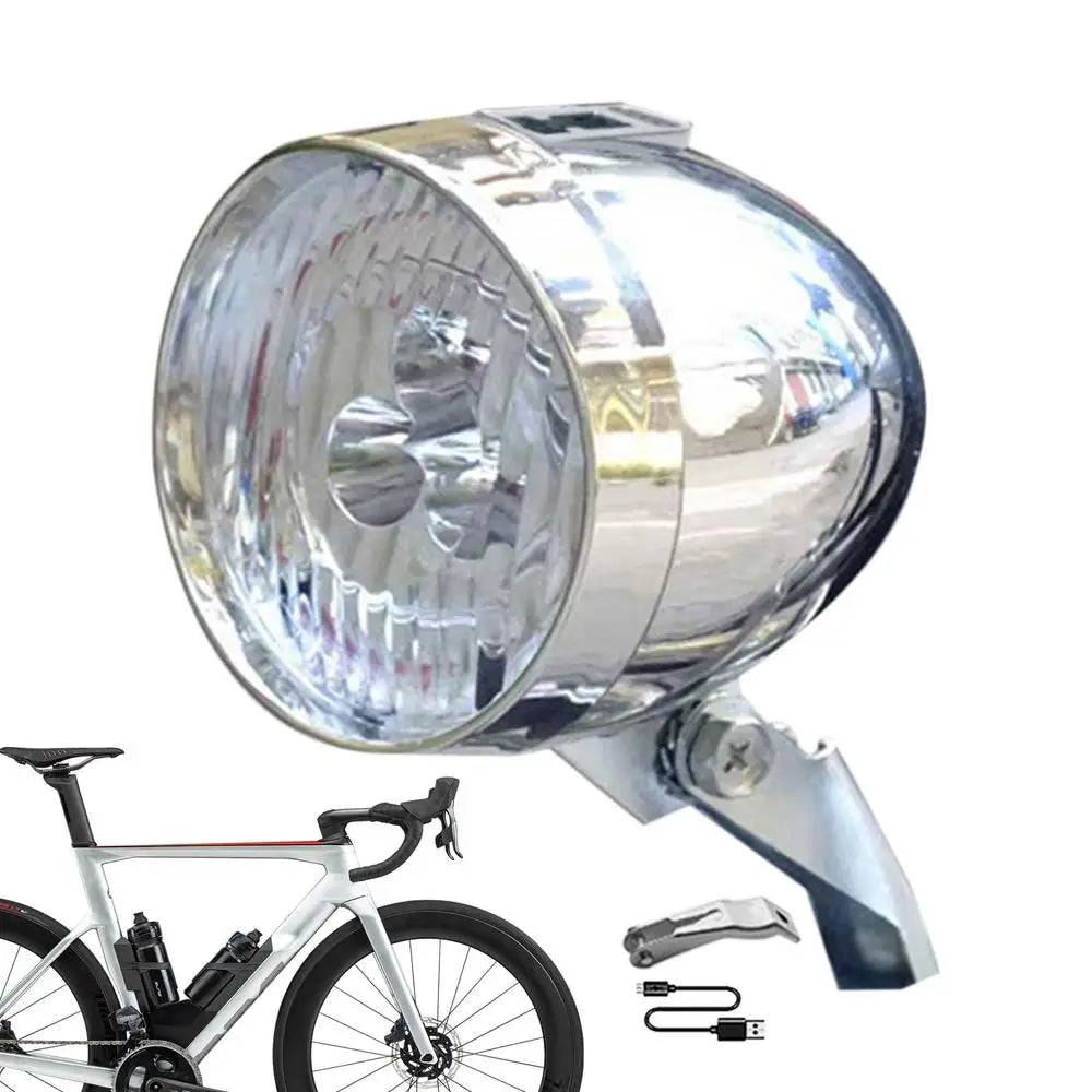 Bicycle Headlight 3 LED Vintage Ultra Bright Flashlight Light Lamp Bike Front Light Safe Abs Plastic Shell Retro Led Lamp