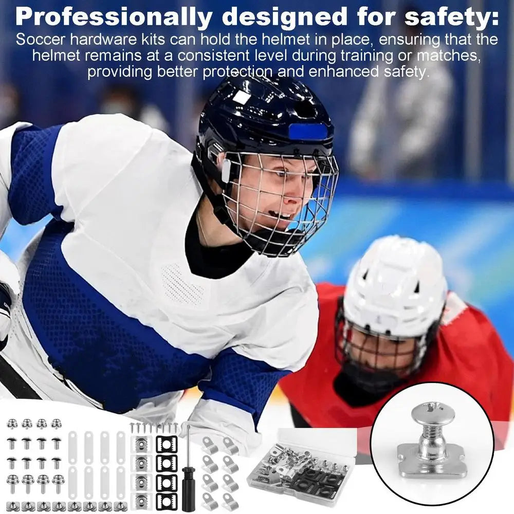 Ice Hockey Helmet Repair Accessories 57pcs Football Baseball Hockey Softball Helmet Repair Kit Replacement screw parts Tools