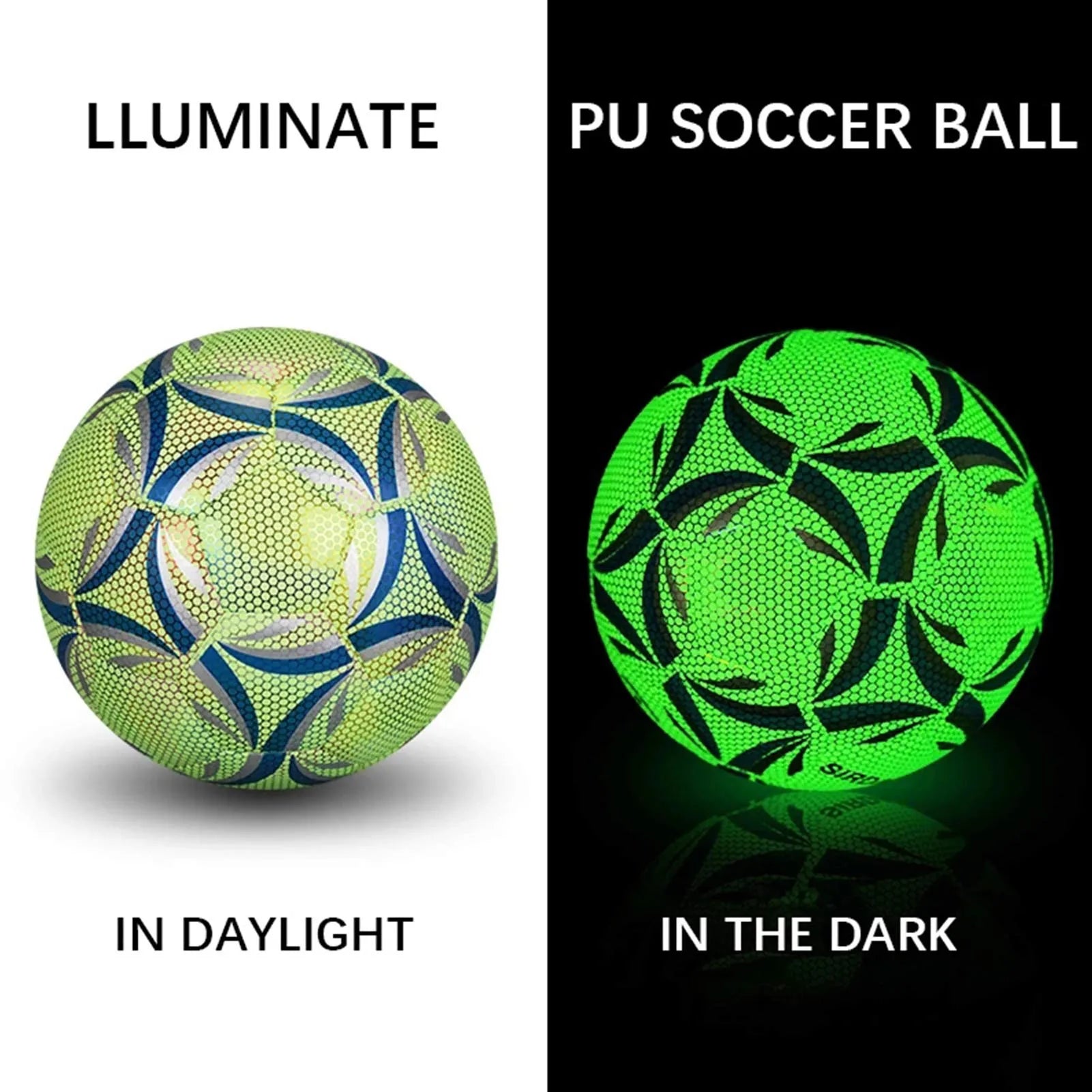 Reflective Football LED Training Soccer Luminous Fluorescent Reflective Cool Luminous No. 5 No. 4 Football For Child Adult