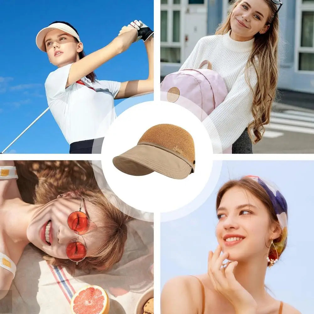 Sun Visor Hats For Women Sun Straw Hat With UV Protection Wide Brim Enlarged Rounded Edge For Women Girlfriend