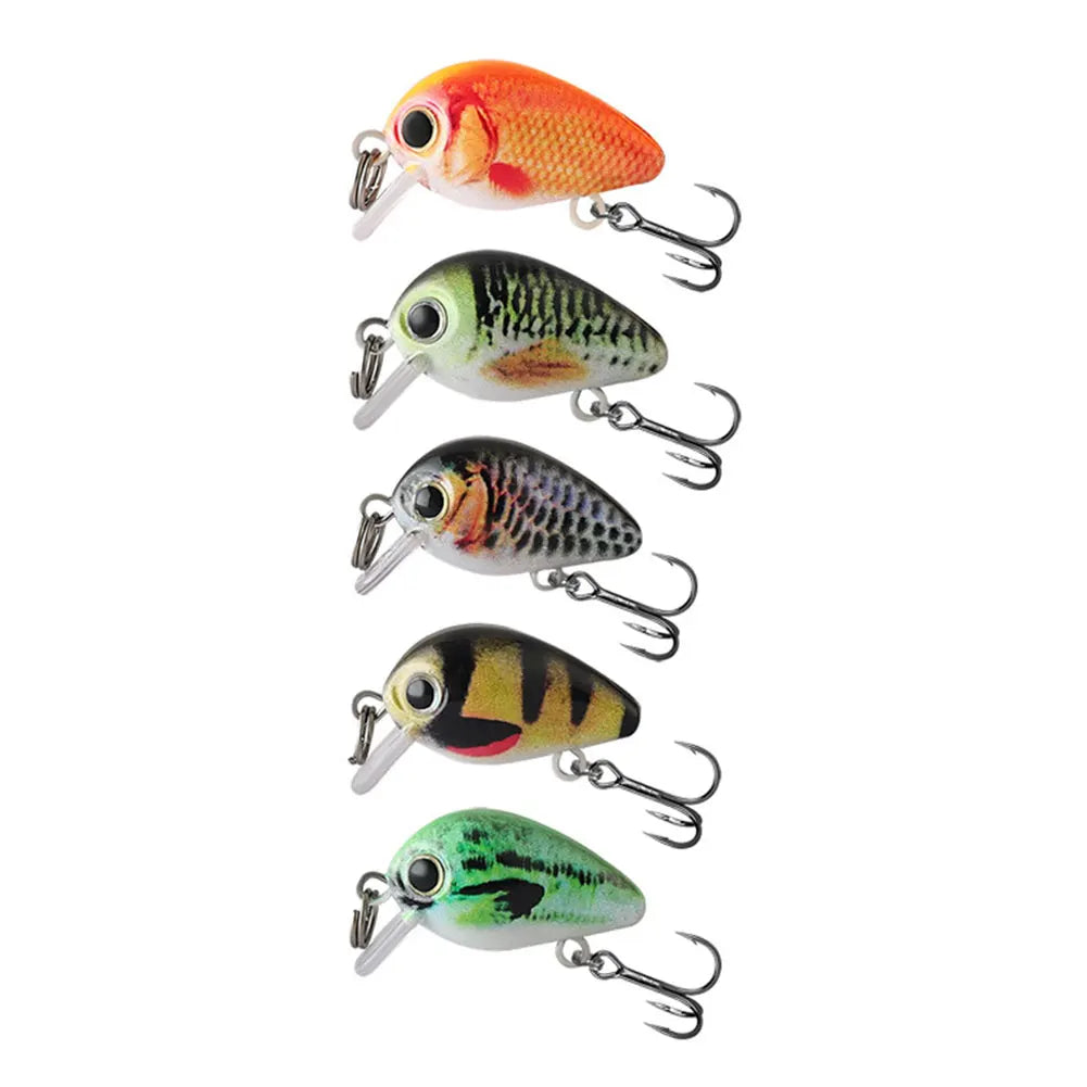 5pcs Mini Crankbait Fishing Lure 3cm 2g Floating Wobbler Artificial Hard Bait Fishing Bait for Freshwater & Saltwater Angling