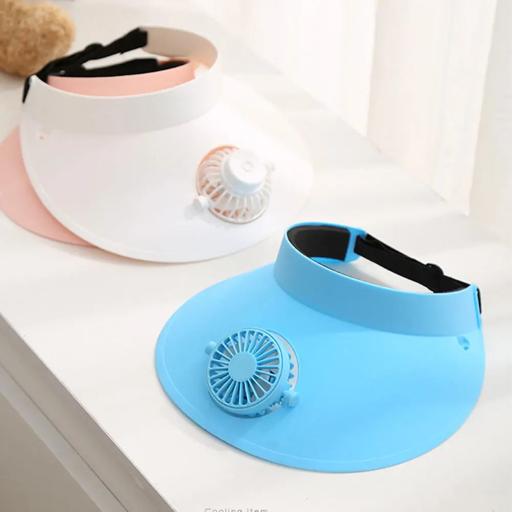 Sun Visor Hat with Fan Three Temp Settings Summer Sun Hats Breathable Cooling Fan Hat for Sun Protection and Outdoor