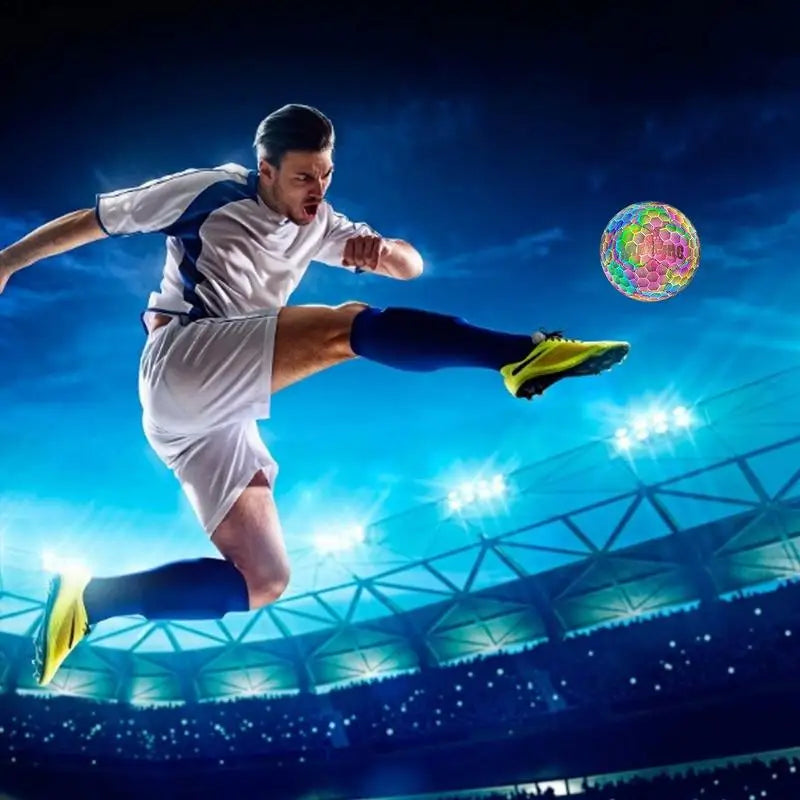 Reflective Soccer Ball Luminous Footballs Night Glowing Soccer 4/5 Ball Light Up Training Football Match Ball For Kids Children