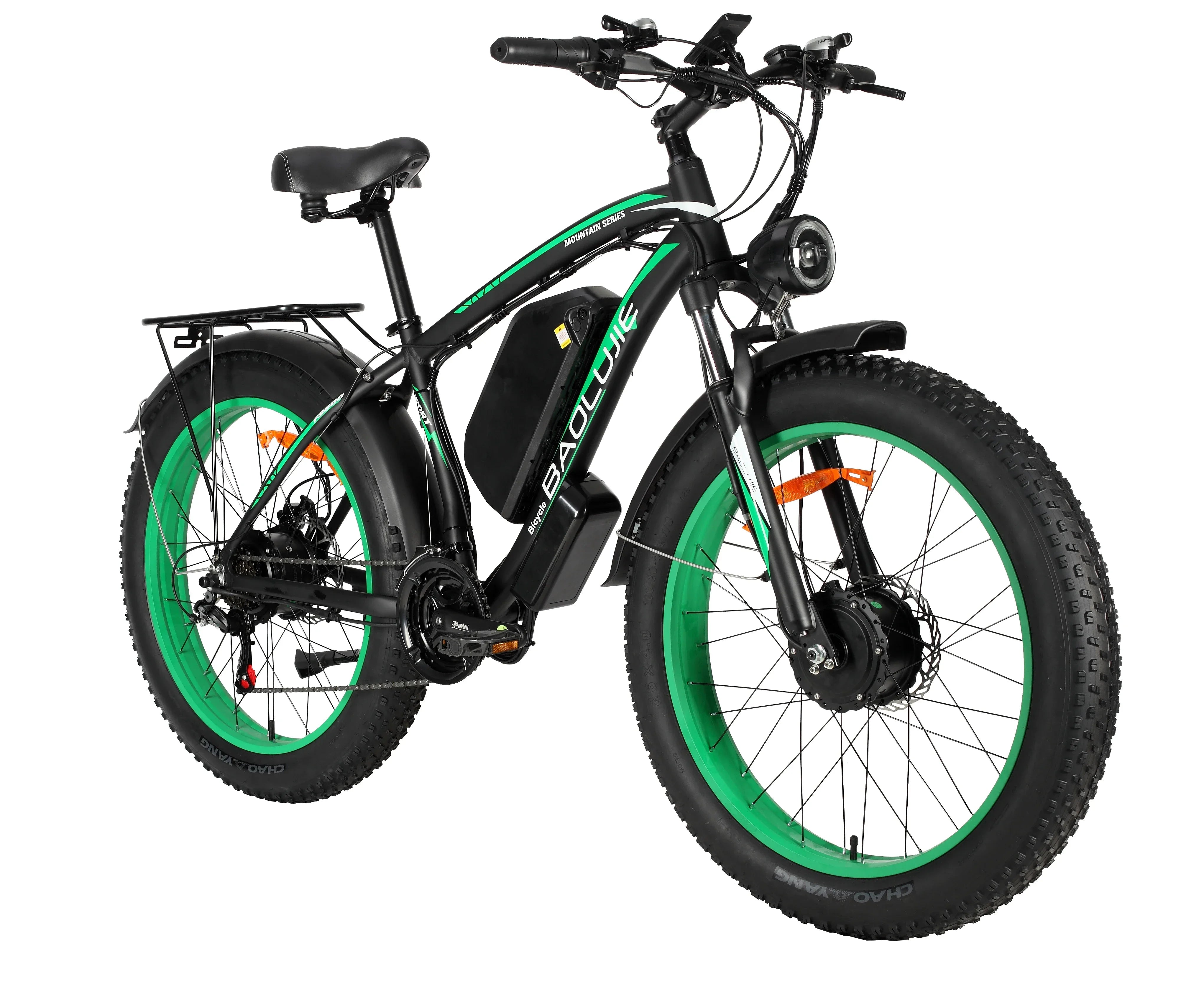 for 2000W dual motor 48V 20AH 26*4.0 fat tire hydraulic brake soft tail frame large front fork color instrument electric bicycle