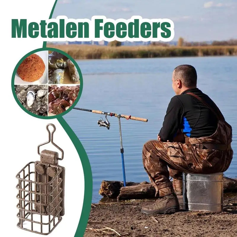 Catfish Bait Holders European Style Fishing Bait Thrower Square Carp Bait Holder Fishing Feeder Basket For Fishing Accessories