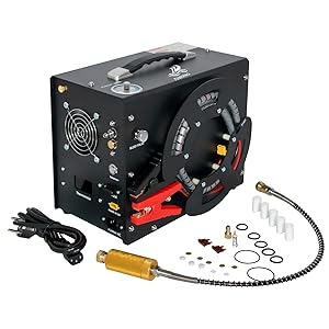 TUDIVING-Portable 4500Psi Pcp Air Compressor,High Pressure Compressor Paintball Scuba Compressor HPA Pump Fill Station Auto-Stop